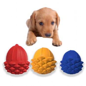 HN24-EB-048 pine cone shaped natural rubber dog toy(1)(1)