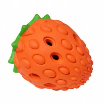 HN24-EB-089 strawberry shaped  natural rubber dog toy