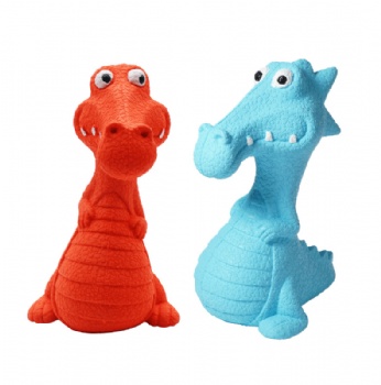 HN24-EB-092 dinosaur shaped  natural rubber dog toy