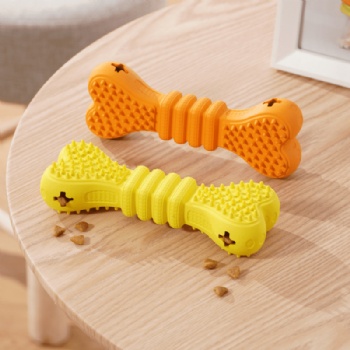 HN24-EB-094 natural rubber dog toy boneshaped food leakage toy