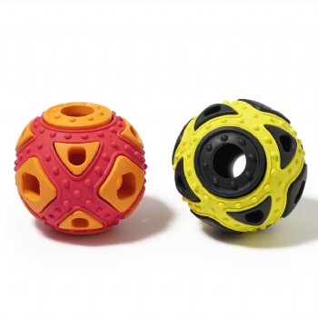 HN24-EB-110 hollow ball shaped natural rubber dog toy